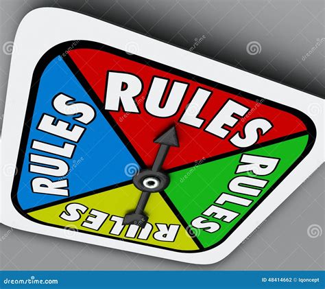 Rules Board Game Spinner Regulation Compliance Play Compete Stock ...