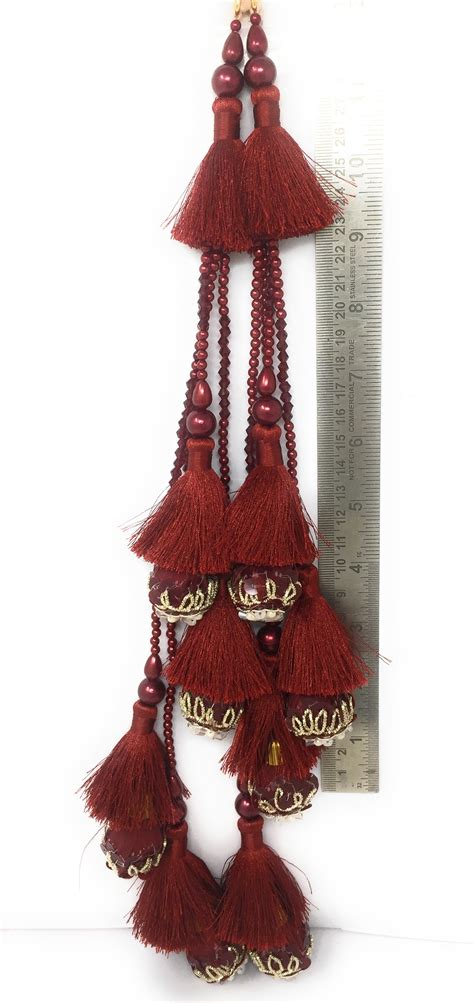 Maroon hanging latkan for lehenga - Set of 2 | Buy Online | Inhika.com