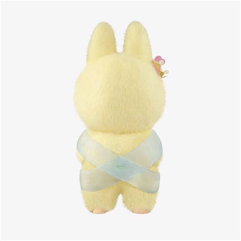 "Labubu Heart Hug Plush Keychain – Yellow Bunny Doll with Crown Hat ...