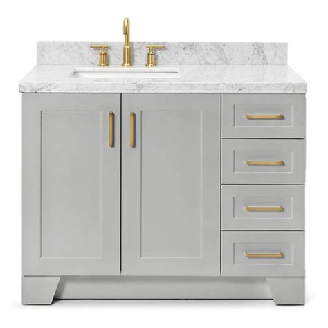 Buy Taylor 43 in. W x 22 in. D Bath Vanity in Grey with Marble Vanity ...