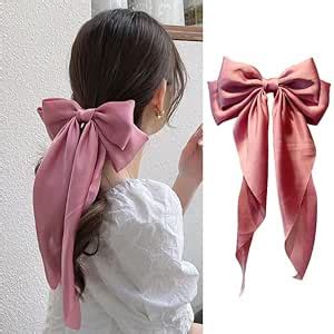 M.T. BROTHERS - 1 Piece Big Satin Layered Hair Bows For Women Girls 11 ...