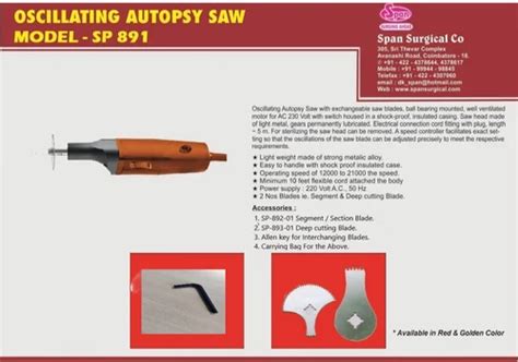 Autopsy Requisites - Autopsy Saw With Vacuum Dust Collector ...