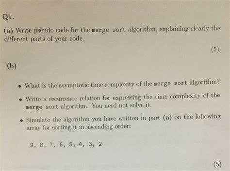 Pseudocode of Merge Sort Algorithm Data Structure 的图像结果