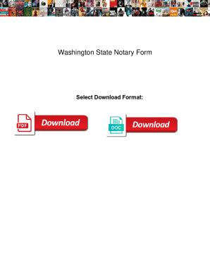 Fillable Online Washington State Notary Form. Washington State Notary ...