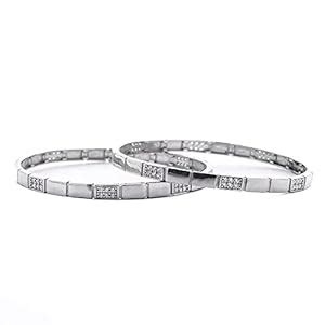 Buy THE WOKE COLLECTION 925 Sterling Silver Square Liink Bangle (2/4 ...