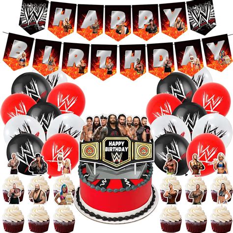 Rhinecane WWE Party Supplies Birthday Balloons Cake Toppers India | Ubuy