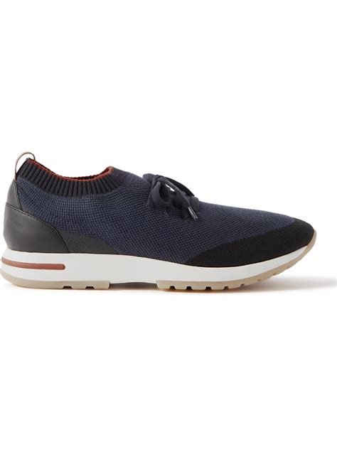 Loro Piana 360 Flexy Walk Leather-Trimmed Knitted Wish® Silk Sneakers ...
