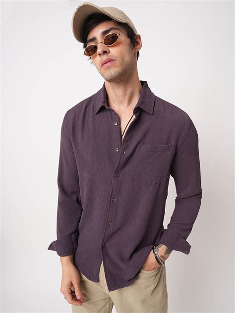 Debonair Purple Crepe Shirt – Vastrado