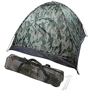 Camping Tent, Portable 3-4 Person Single Layer Waterproof Anti-UV ...