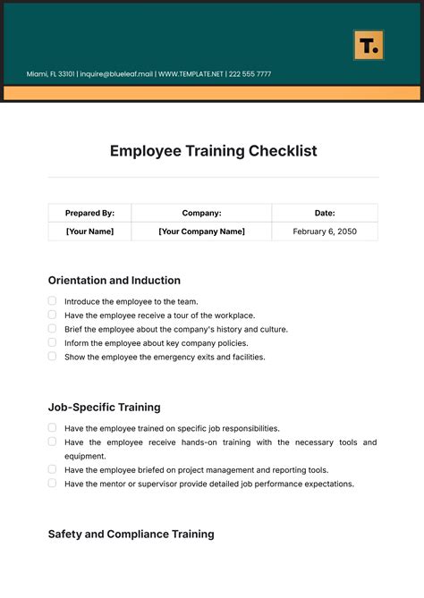 Free Operator Training Checklist Template to Edit Online