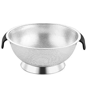 3QT Stainless Steel Colander,Microporous Rice Strainer for Washing Rice ...