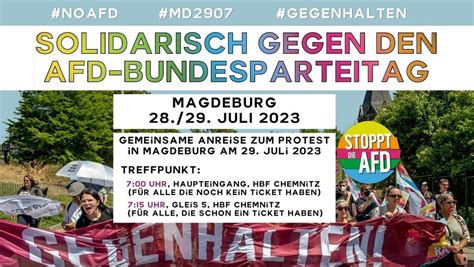 Gemeinsame Anreise zum Protest gegen den Bundesparteitag der AfD in ...