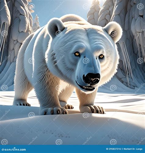 Polar bear, AI-generated stock illustration. Illustration of cold - 295837316