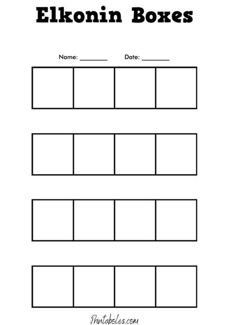 40 Free Printable Elkonin Boxes - Printaboles