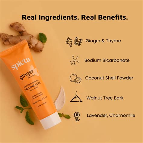 Spicta Ginger Mint Toothpaste | Natural, Fluoride-Free, SLS-Free | Best ...