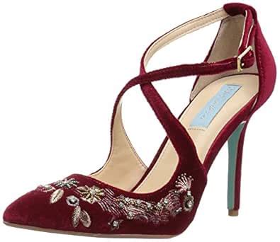 Buy Betsey Johnson Blue Women's Sb-Skye D'Orsay Pump, Burgundy Velvet ...