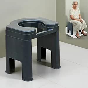 Veayva FlexEase Commode Stool – Wide Seat, Non-Rust Plastic, Knock-Down ...