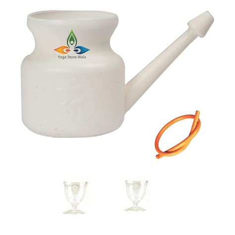 Yoga Store Wala Plastic Big Jal Neti Pot With 1 Rubber Neti And Eye ...