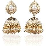 Buy Shining Diva Gold Plated Traditional Pearl Jhumki Earrings for ...