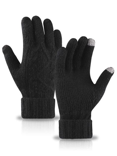 Men Touch Screen Knit Gloves | Touch screen gloves, Gloves, Knitted gloves