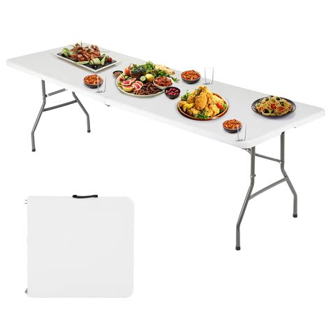 Snapklik.com : FDW 6FT Folding Table, Portable Fold-in-Half Plastic ...