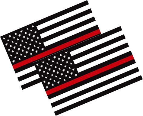 Buy New General American Flag Premium Vinyl Decals - Thin Red Line Flag ...