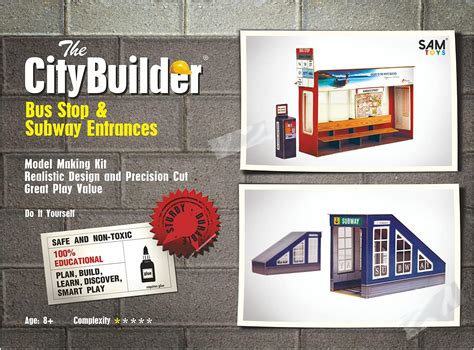 Buy The CityBuilder Bus Stop & Subway Entrances Cardboard Model Making ...