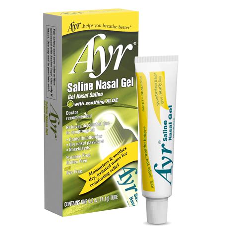 Ayr Saline Nasal Gel with Soothing Aloe, For Dry Noses, 0.5 oz HSA/FSA ...