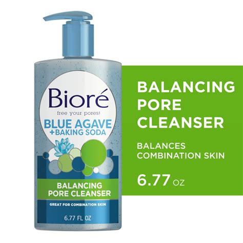 Biore Blue Agave + Baking Soda Face Wash, Facial Pore