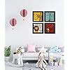 SAF paintings Set of 4 Animal Design Motivational UV Coated Home ...