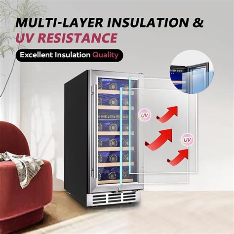 Icyglee 15 Inch Dual Zone Wine Fridge, 30 Bottles Under India | Ubuy