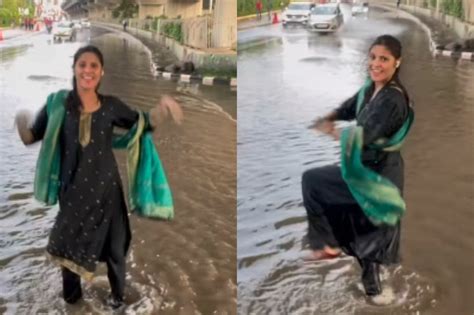 Viral Video: Girl's seamless dance on waterlogged road on 'Ye Chand Koi ...