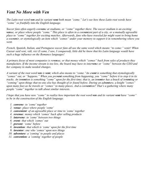 Membean word roots | PDF