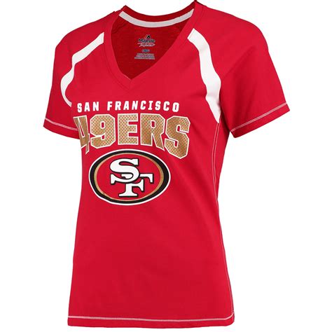 Majestic San Francisco 49ers Women's Scarlet Plus Size Game Day V-Neck ...