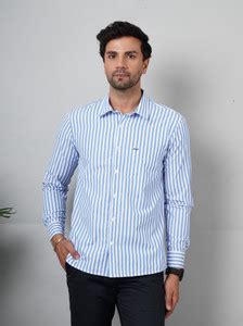 NUEVOSPORTA Men Striped Casual Blue, White Shirt - Buy NUEVOSPORTA Men ...