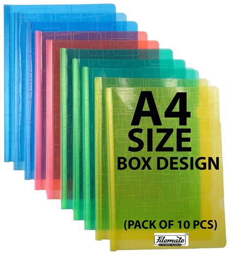 Filemate Plastic Strip File(Pack of 10 pcs)(A4 Size: 12 X 8.5 inch ...