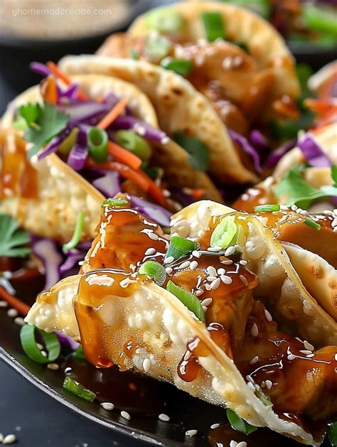 Homemade Asian Chicken Wonton Tacos: Crispy and Perfect for Parties | Wonton recipes, Asian food ...