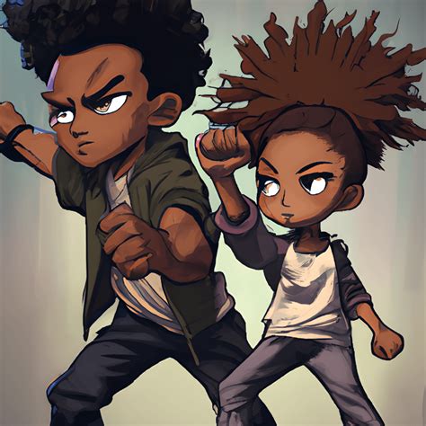Riley Huey Freeman of the Boondocks Fighting the Power · Creative Fabrica