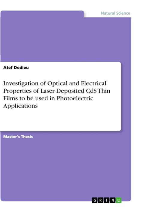 Buy Investigation of Optical and Electrical Properties of Laser ...