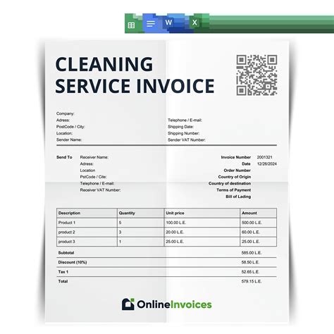 Itemized Invoice Template Free Download