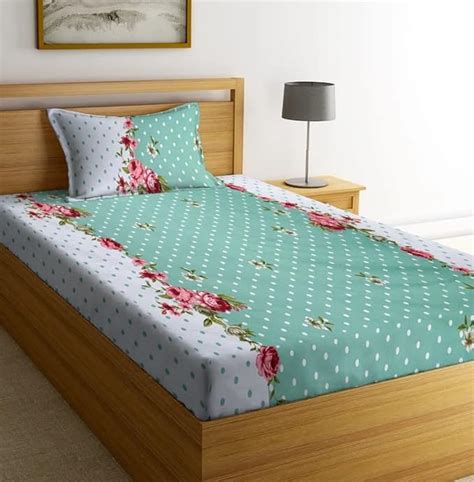 LAYNORA Premium Cotton Single Bedsheet with One Pillow Cover for Coat ...