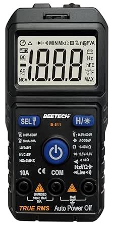 Beetech® B-511 SMART Digital TRMS 4000 Count 600V AC/DC, 10A AC/DC ...