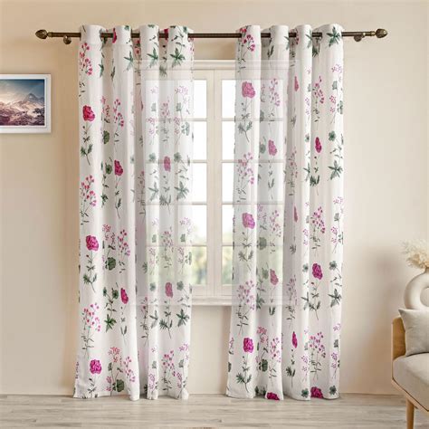 Buy HOMEMONDE Linen Texture Sheer Curtains for Window - Sun Light ...