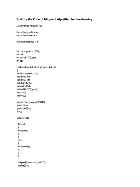 Midpoint Line Algorithm 的图像结果