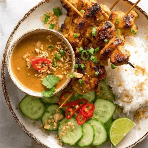 Thai Chicken Satay with Peanut Sauce - Recipes by Lucelle