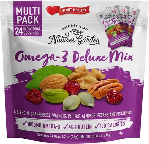 Amazon.com: Nature's Garden Omega 3 Deluxe Mix - Trail Mix Nuts, Heart Healthy, Gluten Free ...