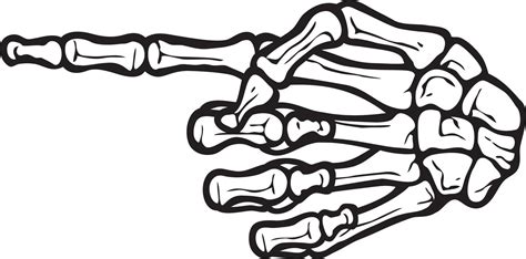 skeleton hand pointing drawing