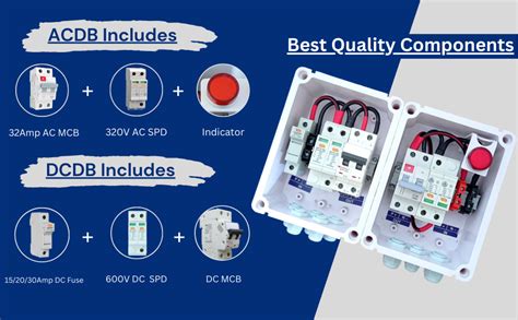 Kenbrook Solar ACDB Box Single Phase 32A 320V SPD With indicator + DCDB ...
