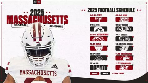 Massachusetts Football Unveils 2025 Schedule, Including Eight Mid ...