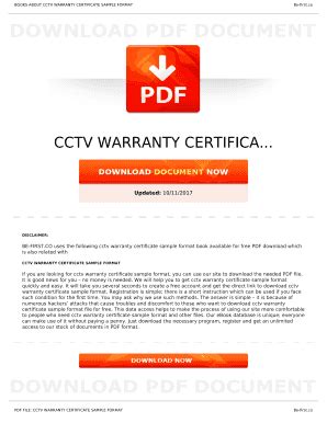 Warranty Certificate Format For Cctv - Fill and Sign Printable Template ...
